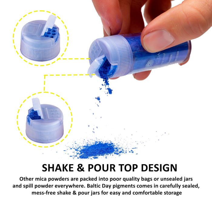 Metallic Mica Powder - 30 Different Epoxy Resin Color Pigments Set - 10g each color - 300g Set