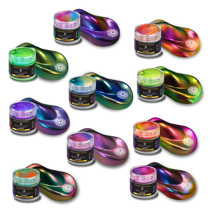 Color Shift Mica Powder Set - 20 Colors x 5 Gram Jars